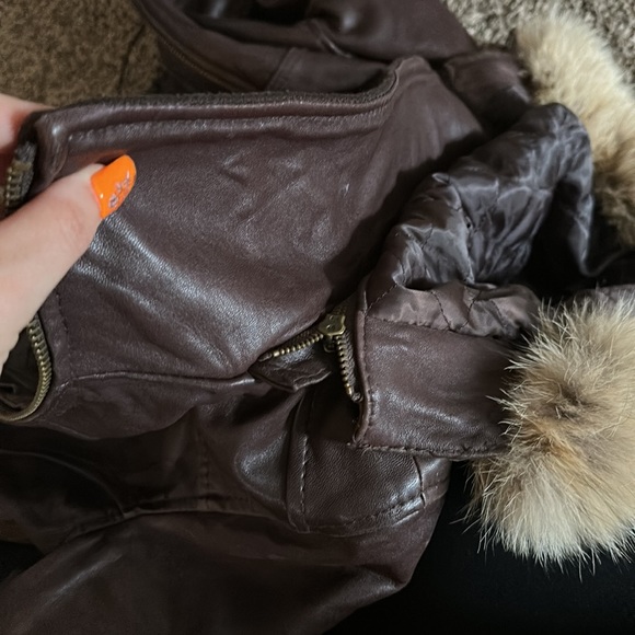 Women’s Michael Kors Brown Leather Jacket - Picture 7 of 7